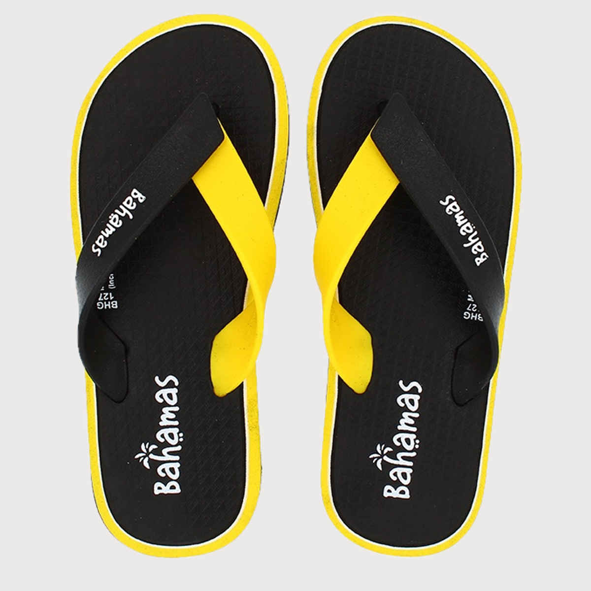 Bahamas Slippers BHG-127 Black Yellow For Men | 7 UK