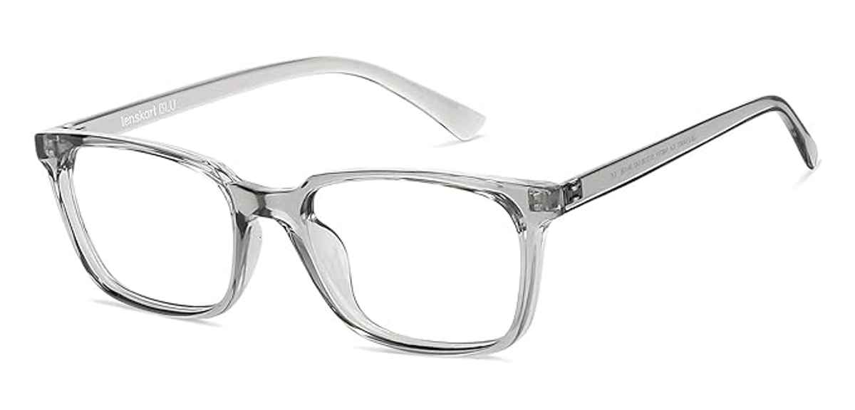 Lenskart Blu Unisex TR90 Computer Glasses | Grey Transparent - M