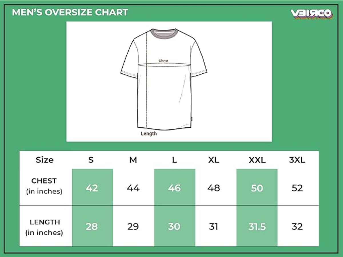 VEIRDO Men's Printed Oversized T-shirt | OS 100 785 W | White - L