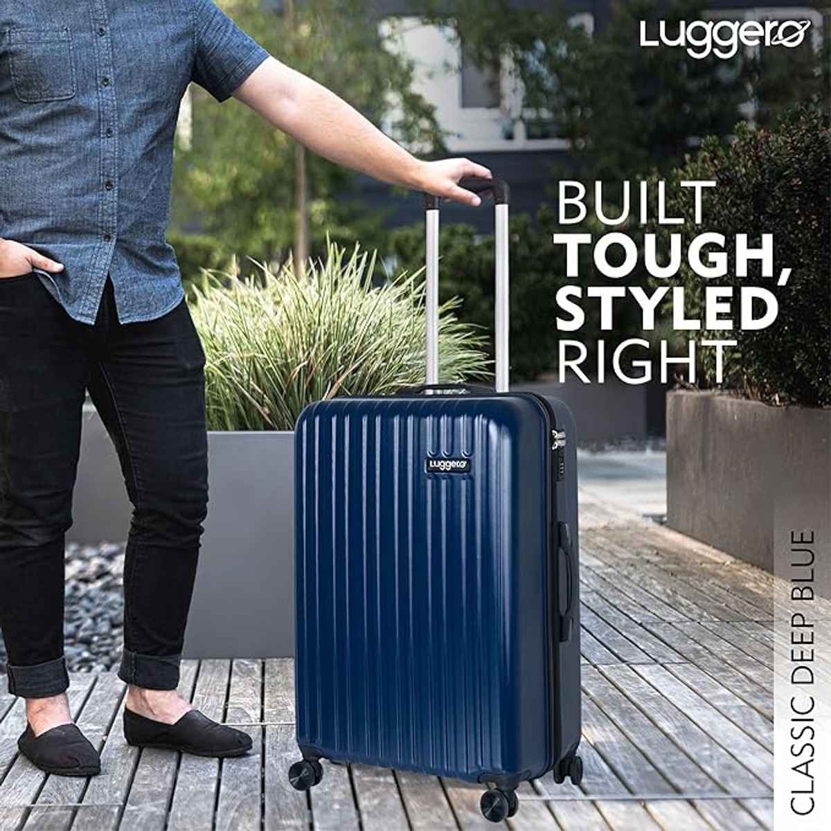 Luggero Classic Trolley Bag | Deep Blue - L