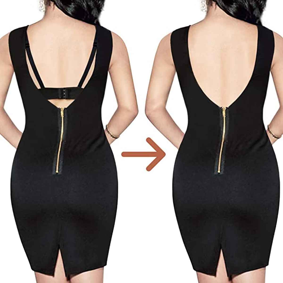 PLUMBURY Women's Adjustable Low Back Bra Strap Convertor/Extender 2 & 3 Hook - Free Size