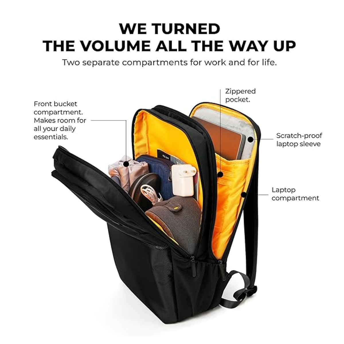 Mokobara Unisex Solid Polyester 20 L Backpack | Black