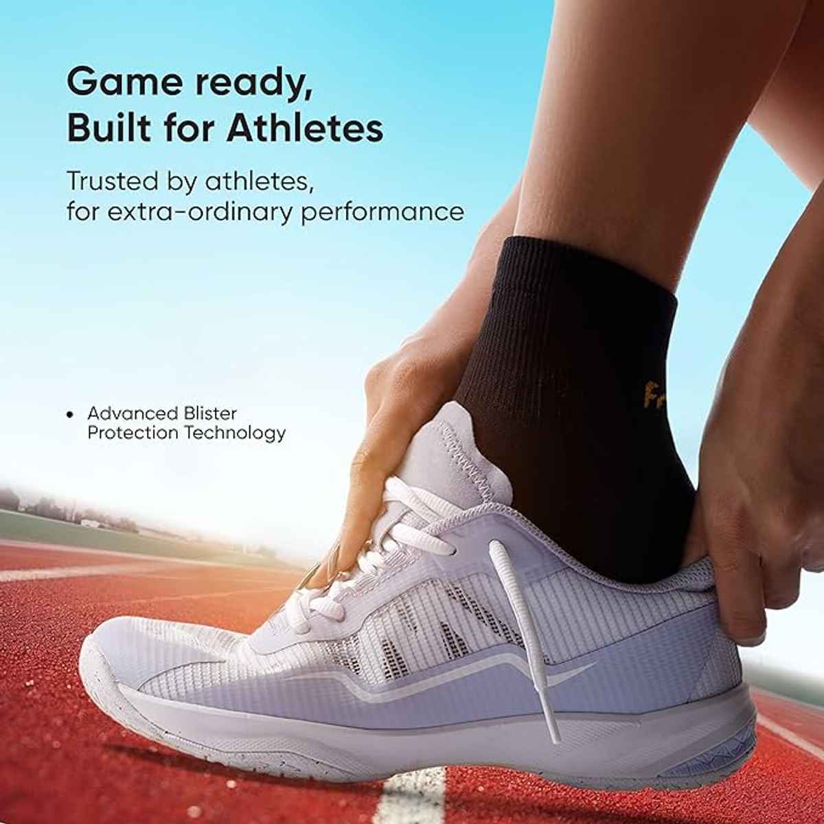 Frido Active Socks For Men and Women | Quarter Length | Core Black Color | UK 6-9 - 1 pc