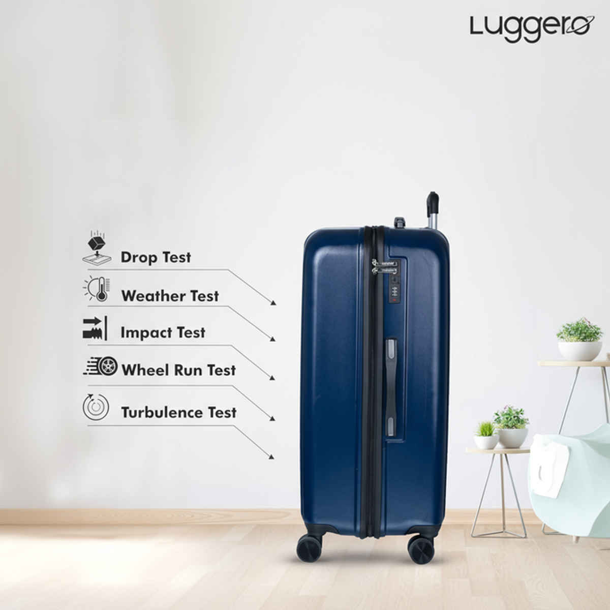 Luggero Classic Trolley Bag | Deep Blue - L