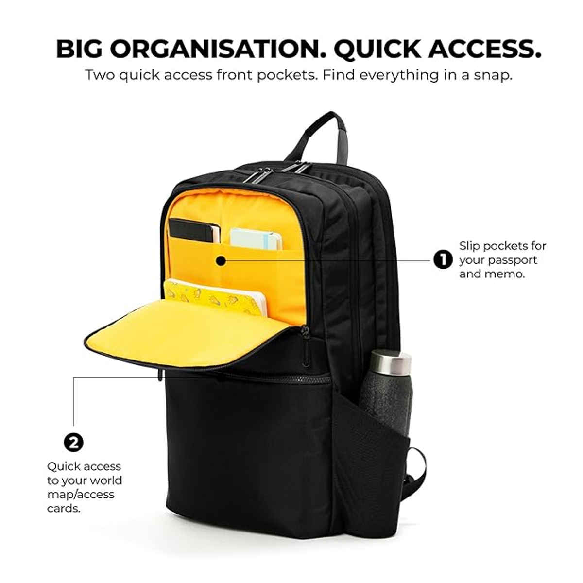 Mokobara Unisex Solid Polyester 20 L Backpack | Black