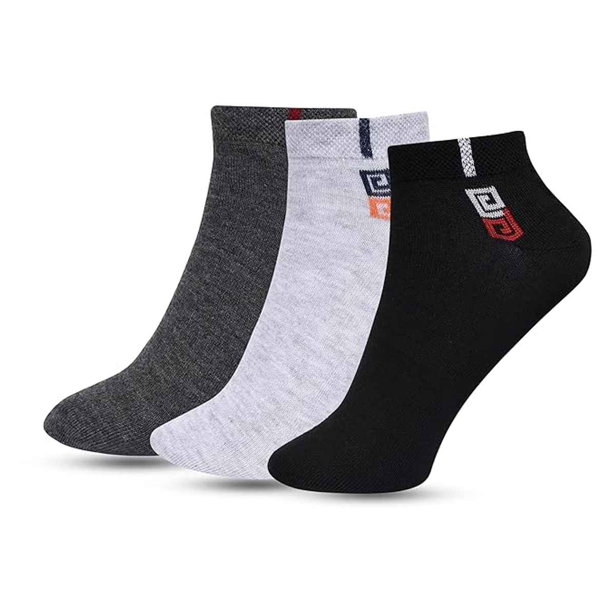 Luxrio Men's Solid Ankle Length Cotton Socks | SCK-6-3-PK-ANKL | Assorted Designs - Free Size