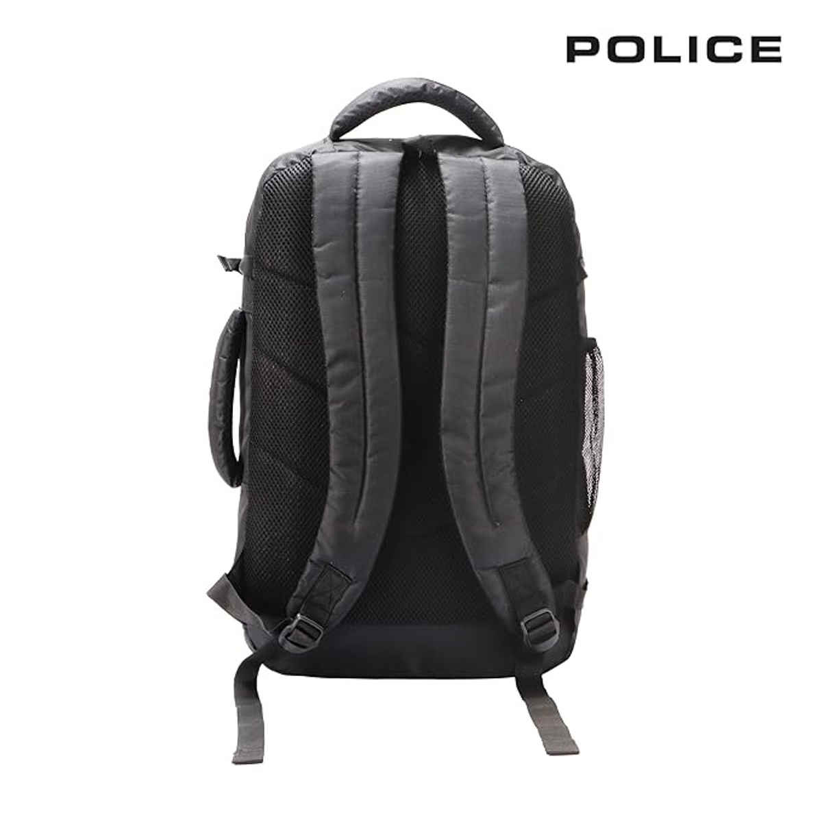 Police Unisex Textured Vegan Leather 20 L Laptop Backpack | Black - 14 Inches