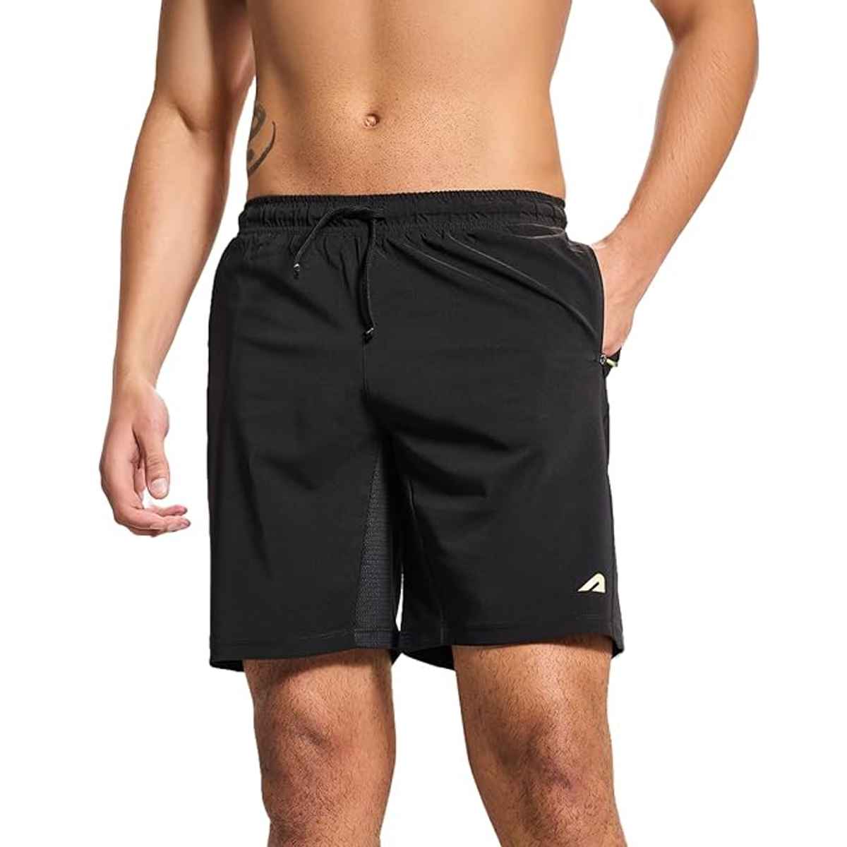 Boldfit Men's Shorts Quick Dry Workout Lightweight Outdoor Athletic Bermuda | Black - M