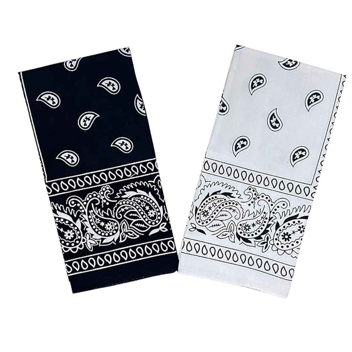 Royal Mart Unisex Cotton Bandana | Black and White - One Size