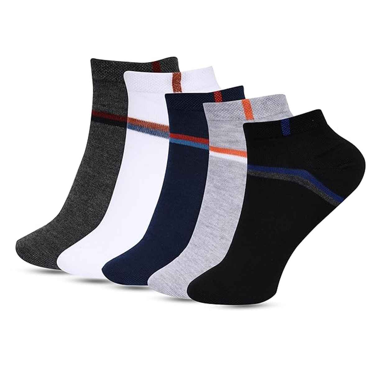 Luxrio Men's Solid Ankle Length Cotton Socks | SCK-13-5-PK-ANKL |Assorted Designs - Free Size