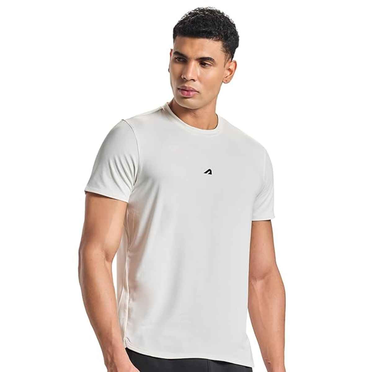 Boldfit Men's GYM T-shirt Round Neck Training Quick Dry Anti Odor | White - M