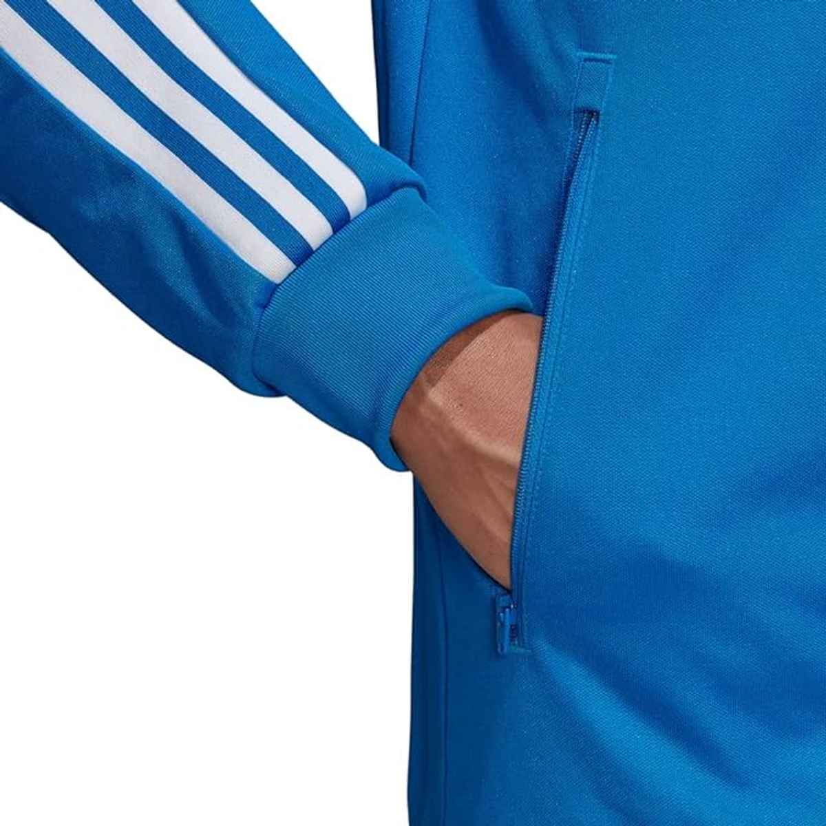 Adidas Men L Bright Blue/White Track - Jacket (Je7966)