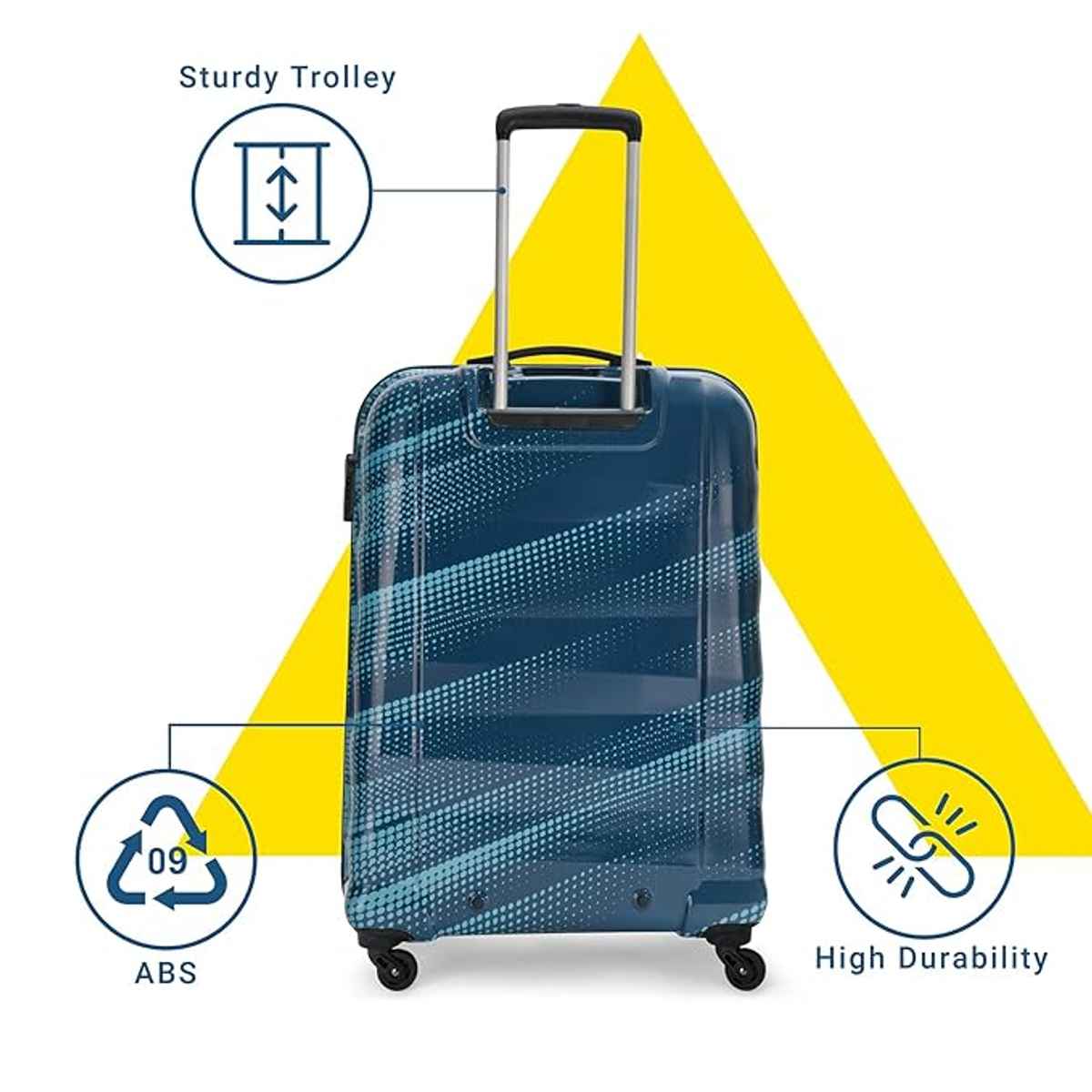 Aristocrat Unisex ABS 30 L Trolley Bag | Blue - 56 cm