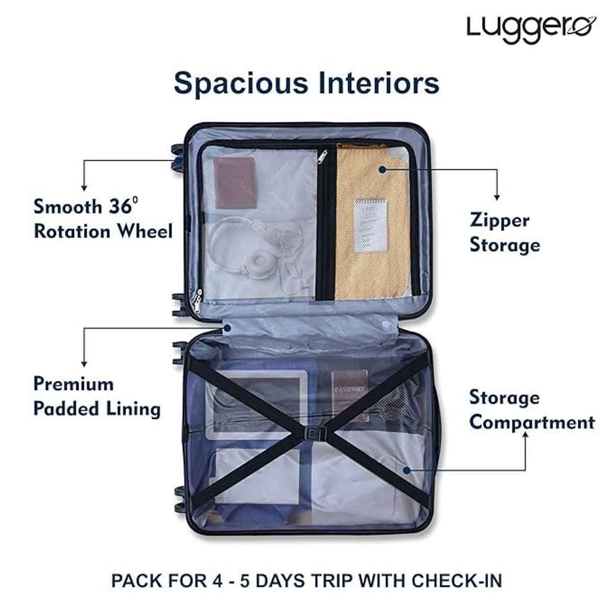 Luggero Astro - Deep - Blue - S Trolley Bag
