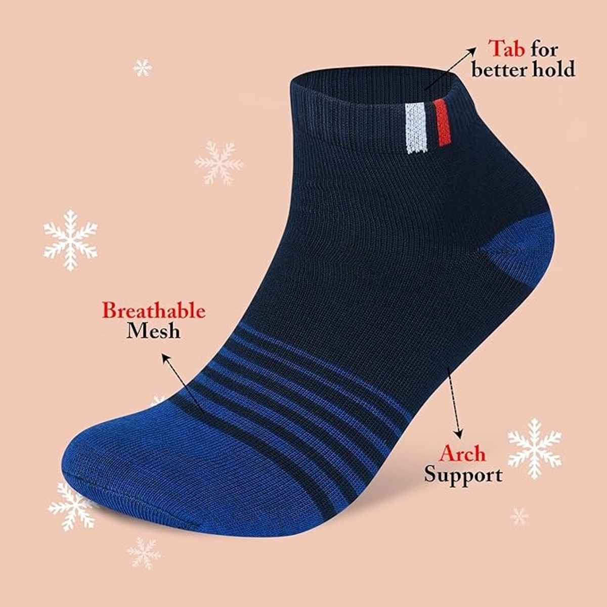 Sjeware Unisex Solid Cotton, Elastane, and Polyester Ankle Socks | Assorted - One Size
