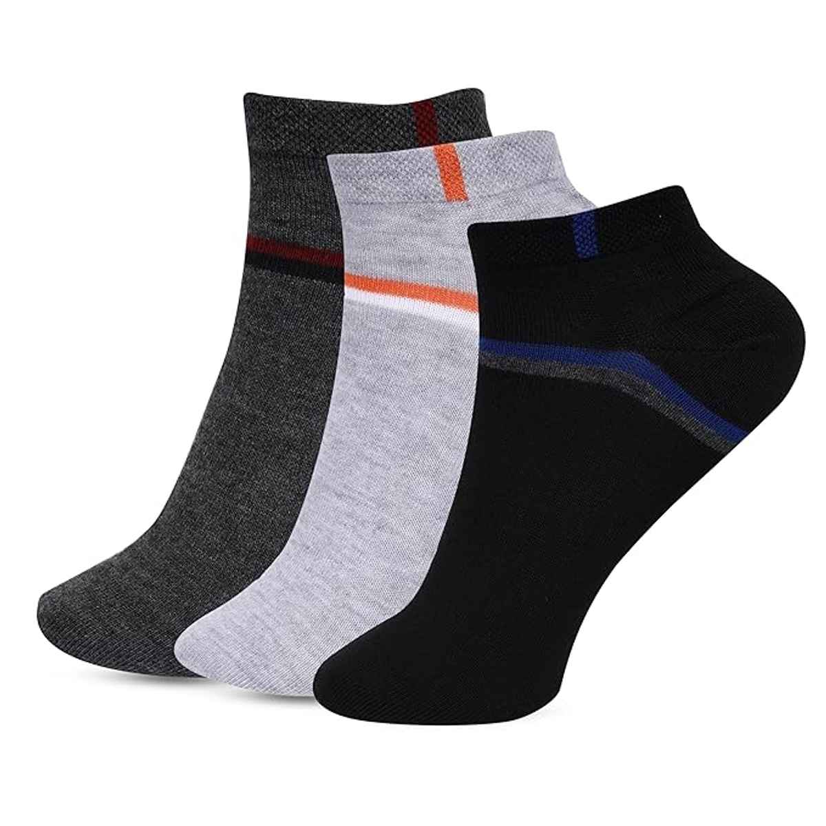 Luxrio Men's Solid Ankle Length Cotton Socks | SCK-6-3-PK-ANKL | Assorted Designs - Free Size