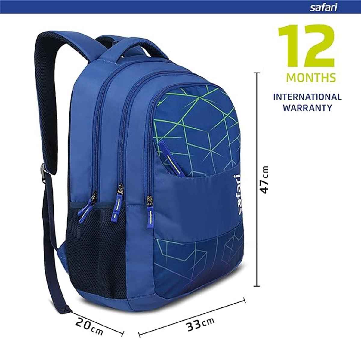 Safari Hitech 35 L Printed Casual Backpack | Travel Bag For Men And Women | Blue