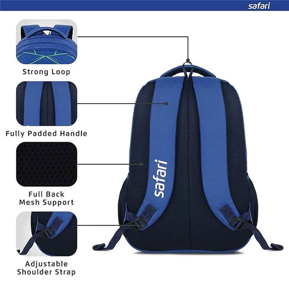 Safari Hitech 35 L Printed Casual Backpack | Travel Bag For Men And Women | Blue