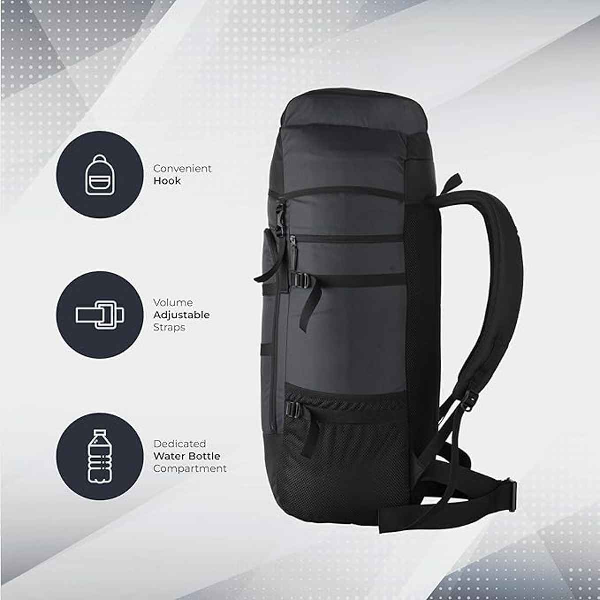 Mountile Unisex Polyester 60 L Shoulder Handle Rucksack | Grey