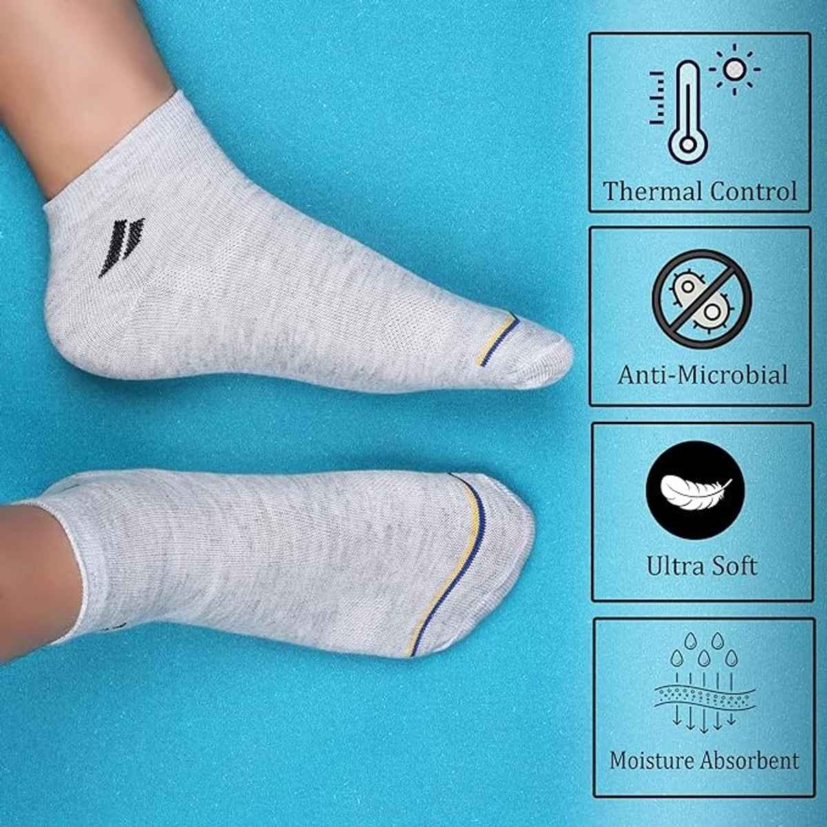 Sjeware Unisex Solid Combed Cotton Ankle Socks | Assorted - One Size