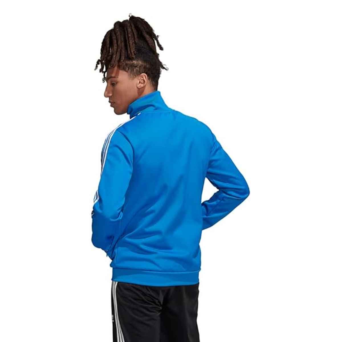 Adidas Men L Bright Blue/White Track - Jacket (Je7966)