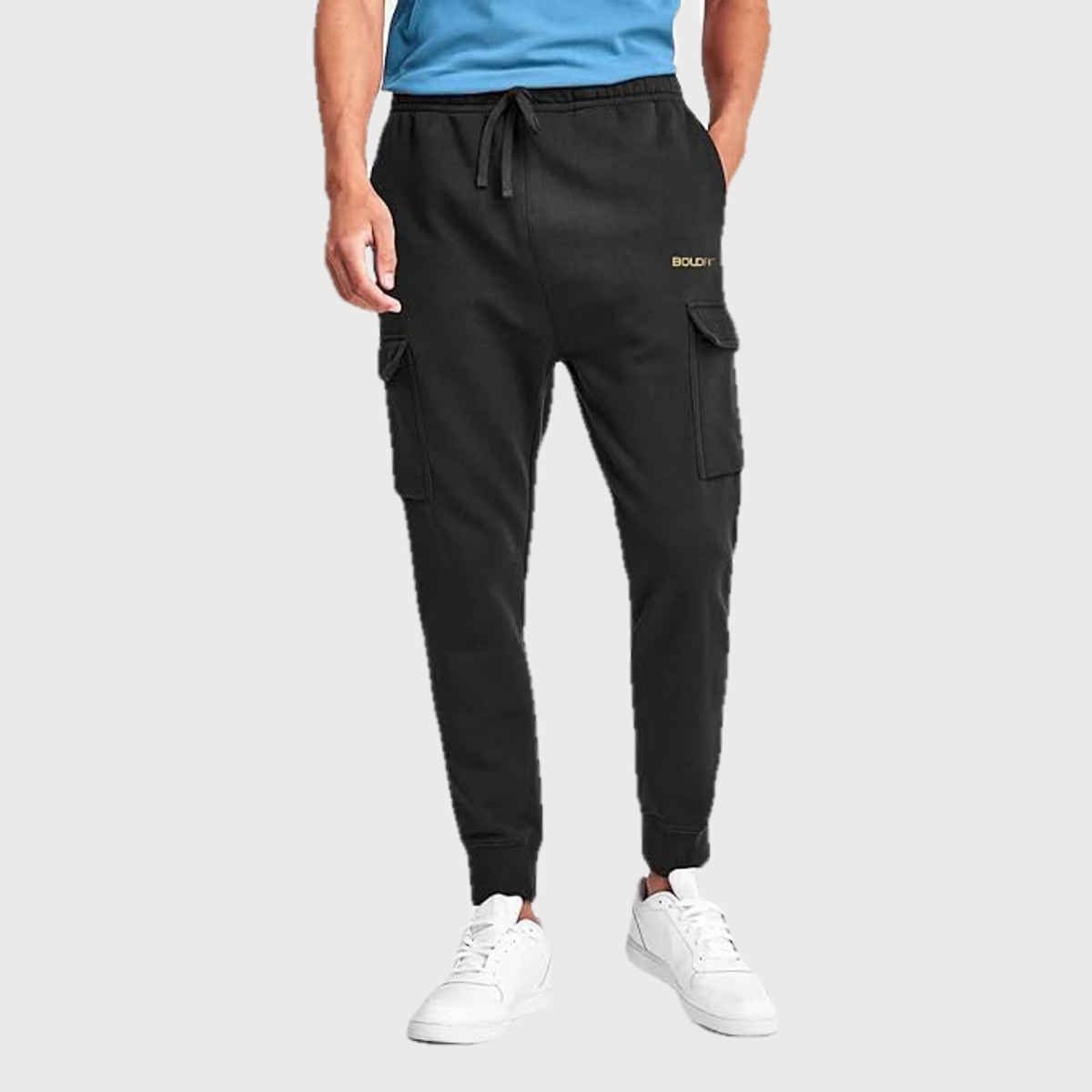 Boldfit Men's Cargo Pant Casual Wear Regular Fit Stylish Trouser | Black - L