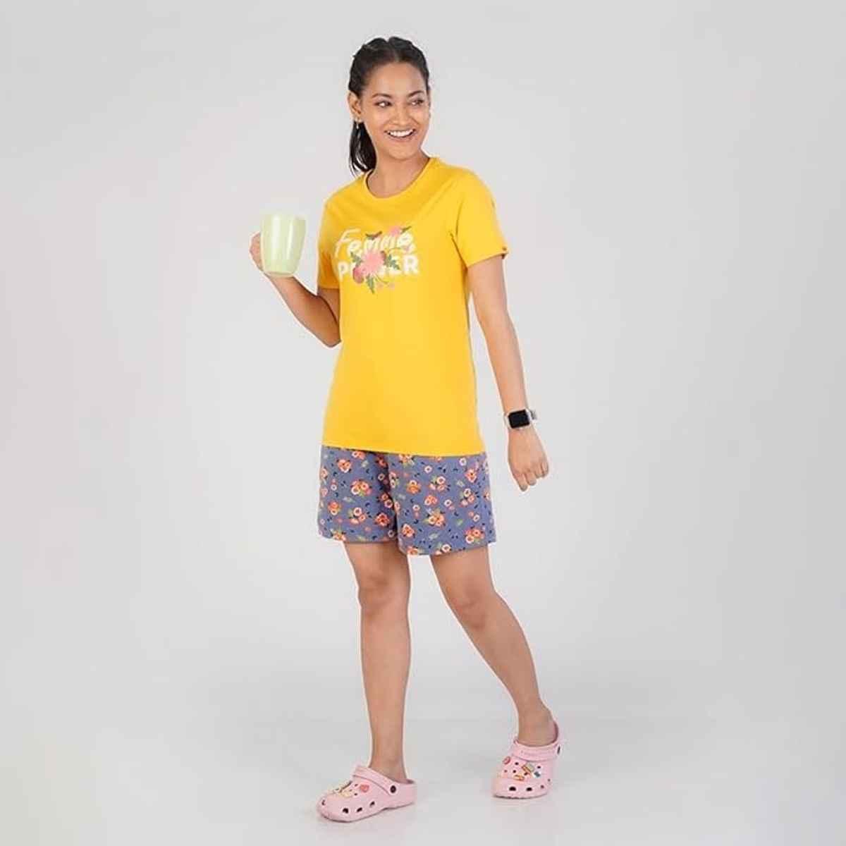 Rupa Colors Playsure T-shirt - Mustard | Printed | L