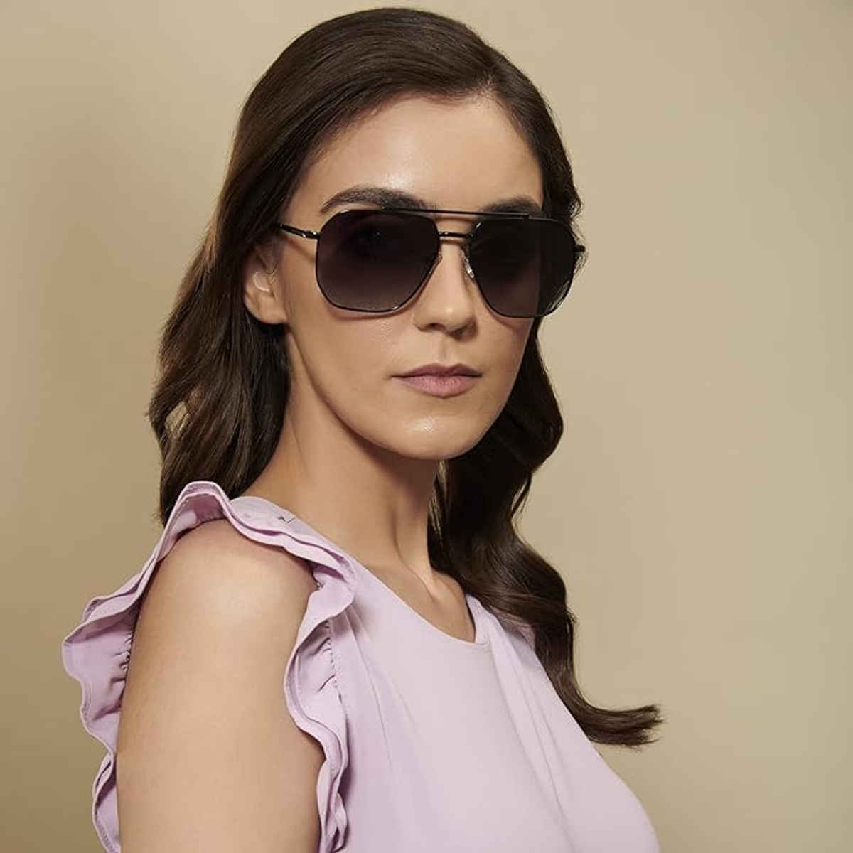 Vincent Chase By Lenskart | Polarized Sunglasses Full Rim | Unisex |Rectangle | Medium-141mm |Black