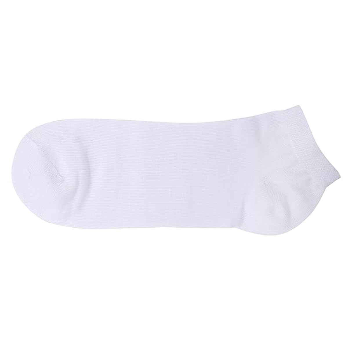 Luxrio Men's Solid Ankle Length Cotton Socks | SCK-22-3-PK-ANKL-WHT | White - Free Size