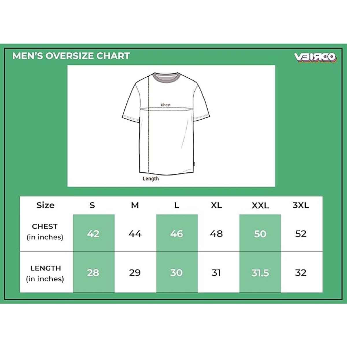 VEIRDO Men's Printed Oversized T-shirt | OS 100 FRGORGNL SW | Swan White - L