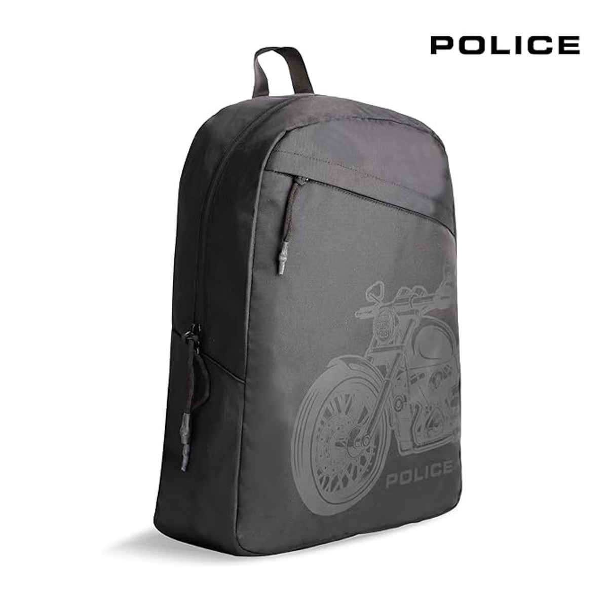 Police Men's Graphic Nylon 15 L Top Handle Laptop Backpack | Black - 15.6 Inches