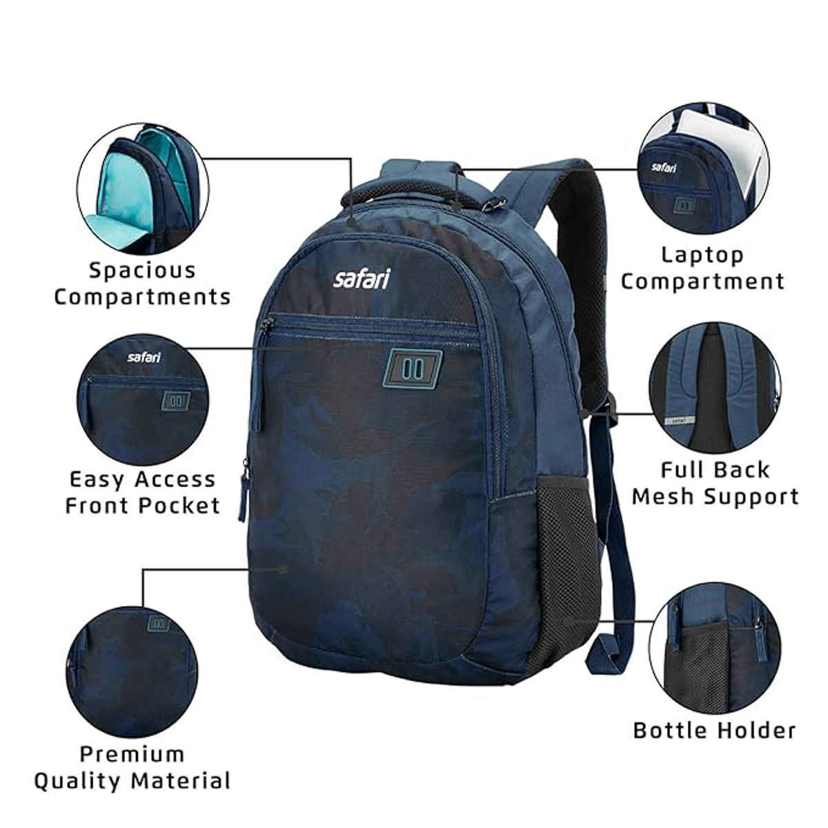 Safari Unisex Polyester 30 L Laptop Bag | Blue