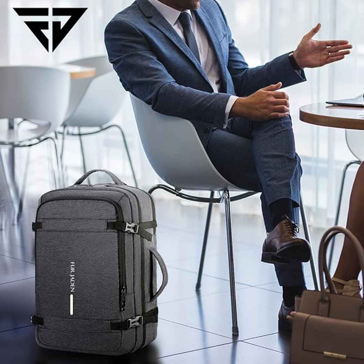 Fur Jaden Grey 36 L Weekender Travel Laptop Backpack | 15.6 inch Padded Laptop Sleeve