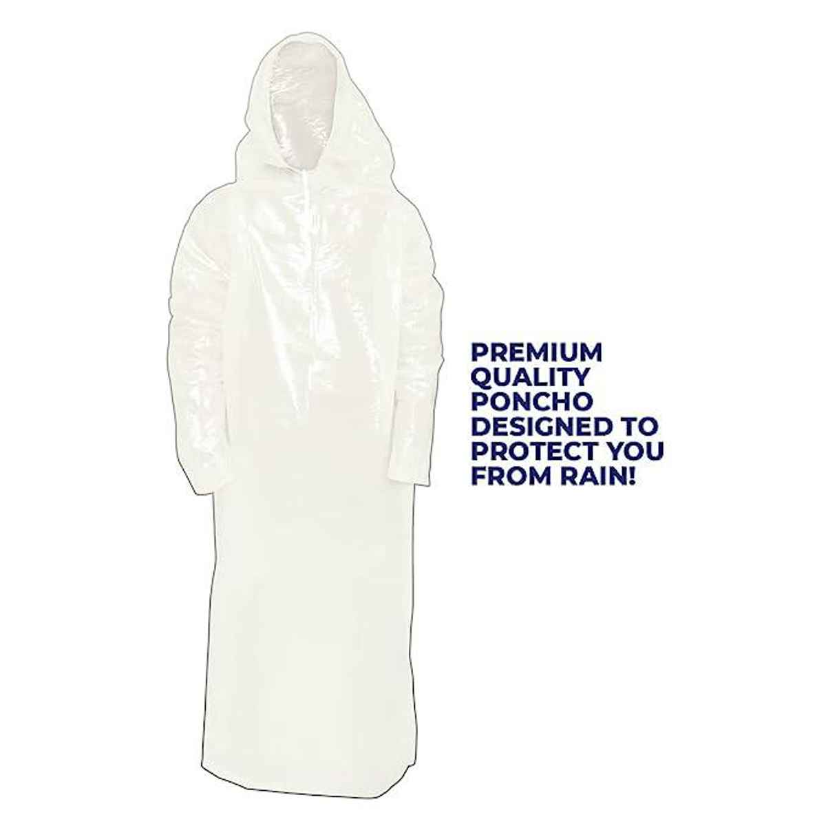 Unisex Rain Poncho with Drawstring Hood Free Size