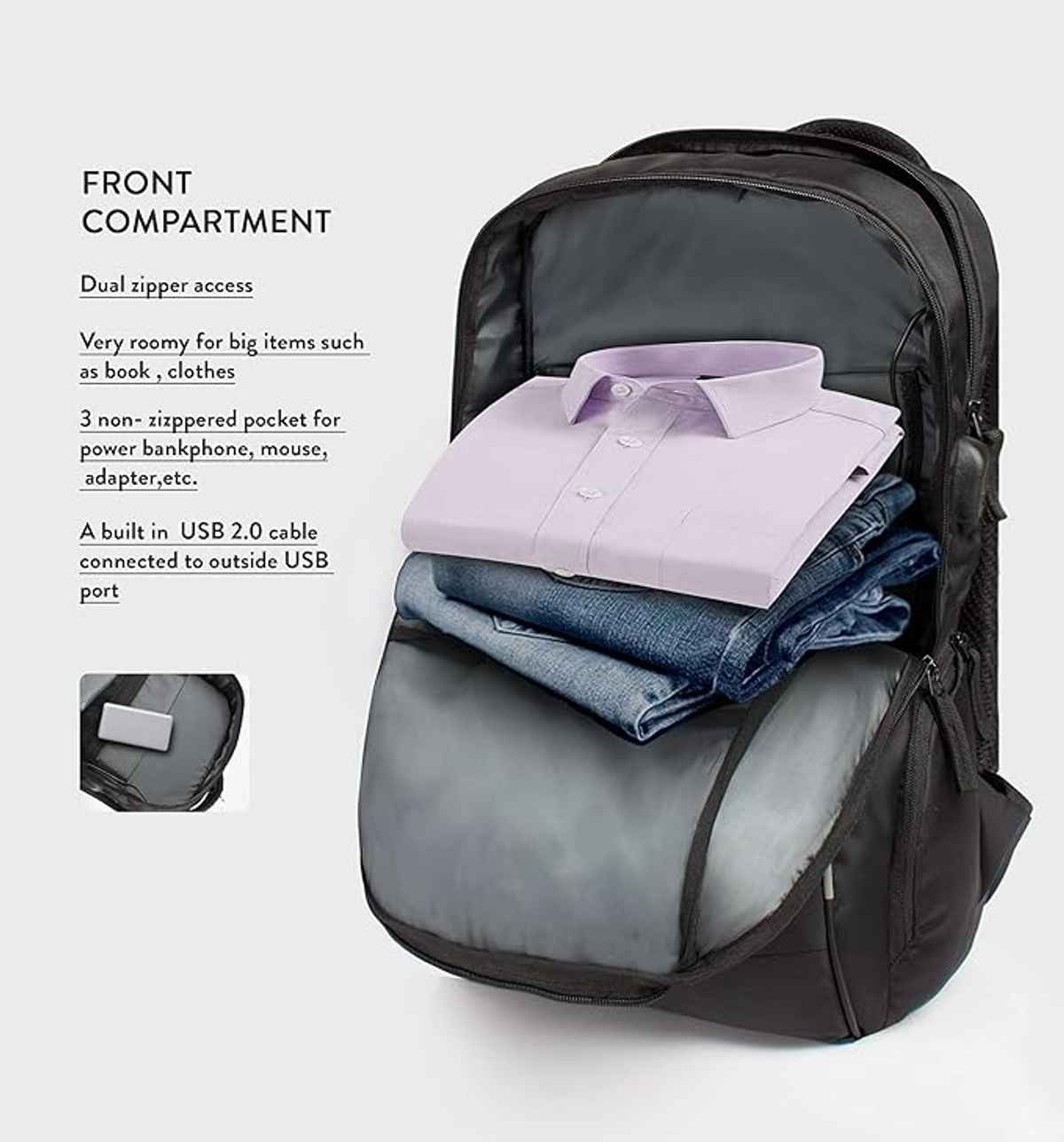 Lunar's Unisex Solid Polyester 35 L Laptop Backpack | Black - 15.6 Inches