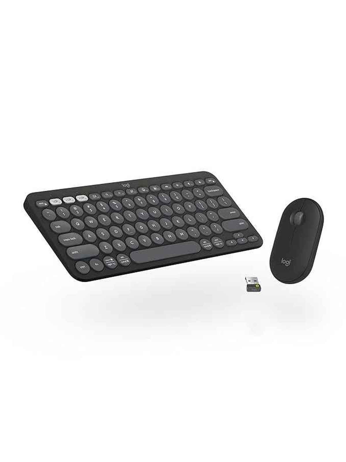 Logitech Pebble 2 Combo Wireless Keyboard And Mouse Quiet And Portable Tonal Graphite