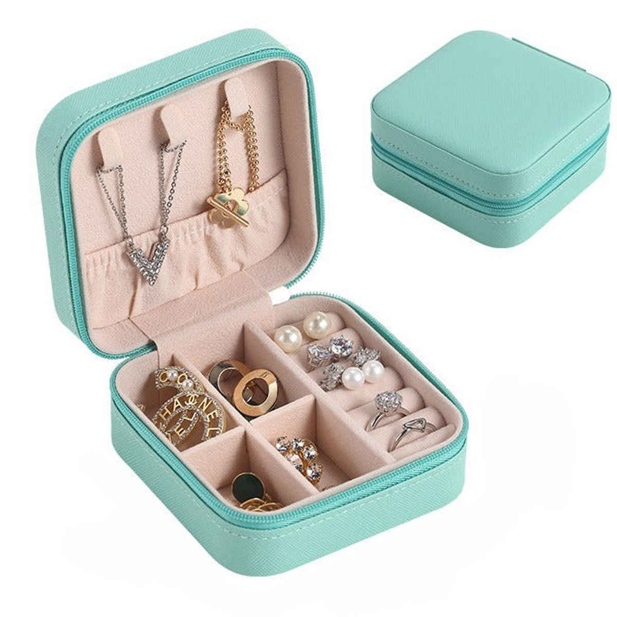 Just Lil Things Travel Jewelry Organizer Storage Box For Rings, Earrings, And Necklaces | Jltjk0017