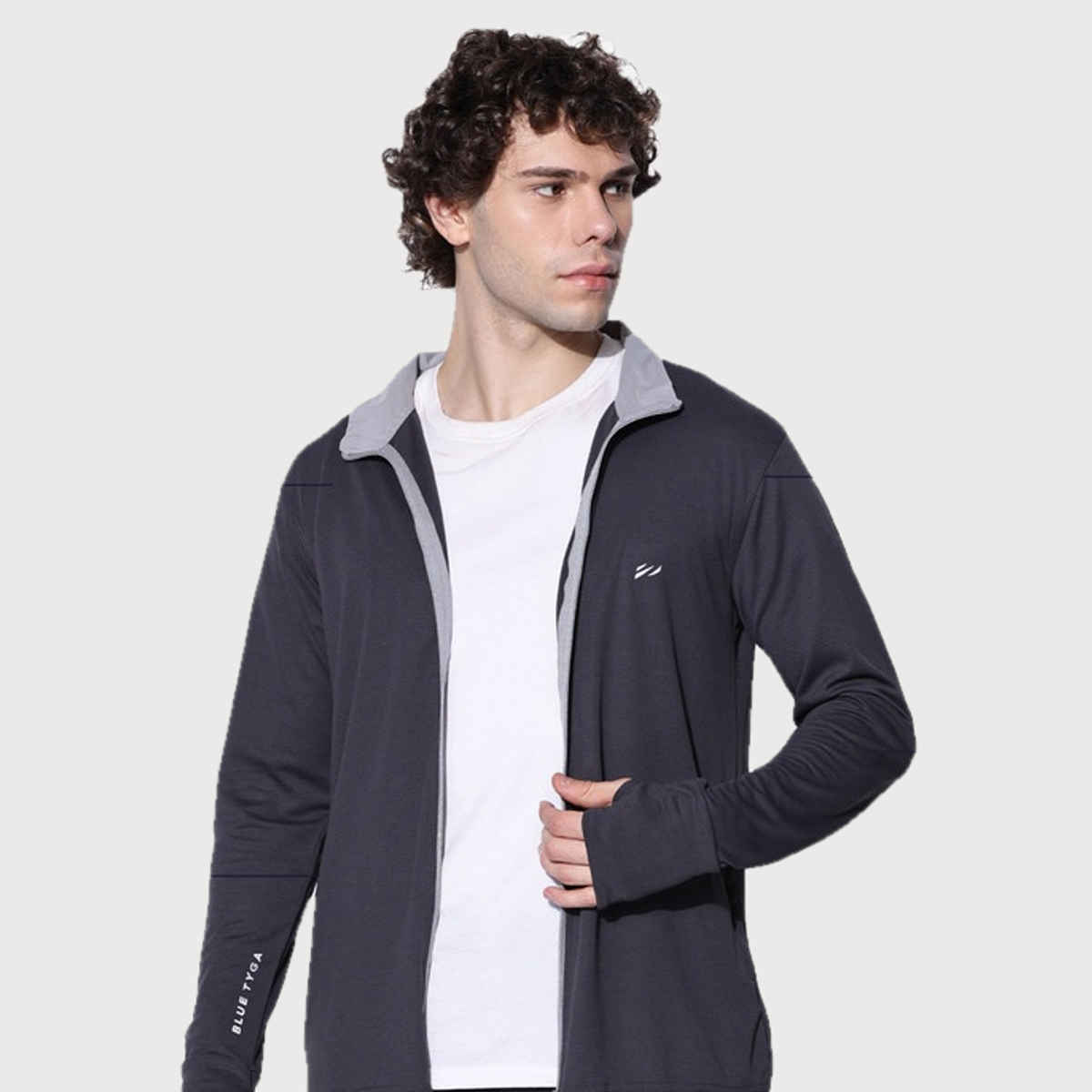 Blue Tyga Men's Sunscreen Jacket - Sje0001 | Charcoal | S