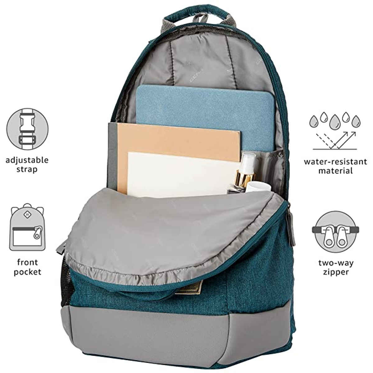 Gear Unisex Colorblocked Polyester 25 L Backpack | Green and Grey - 19 Inches