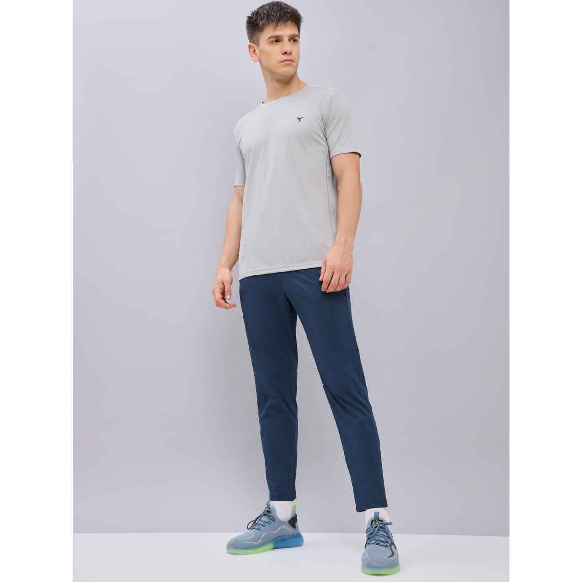 Technosport Men Poly Solid Relax Fit Sports Trackpants with ELASTO PLUS | Navy | XXL