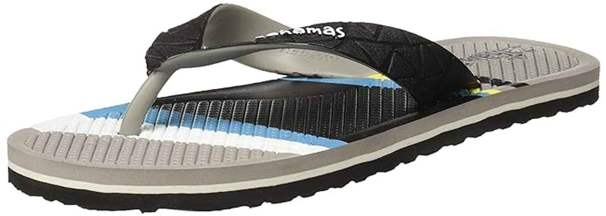 Bahamas Men's BH0102G Flip Flops | Black-Grey | 9 UK