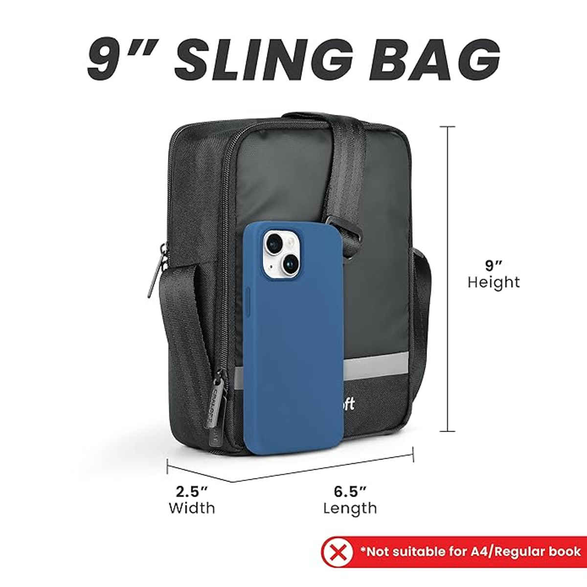 Craloft Premium 9 Inch Mini Side Sling Bag for Men and Women, Small Crossbody Travel Bags (S5)