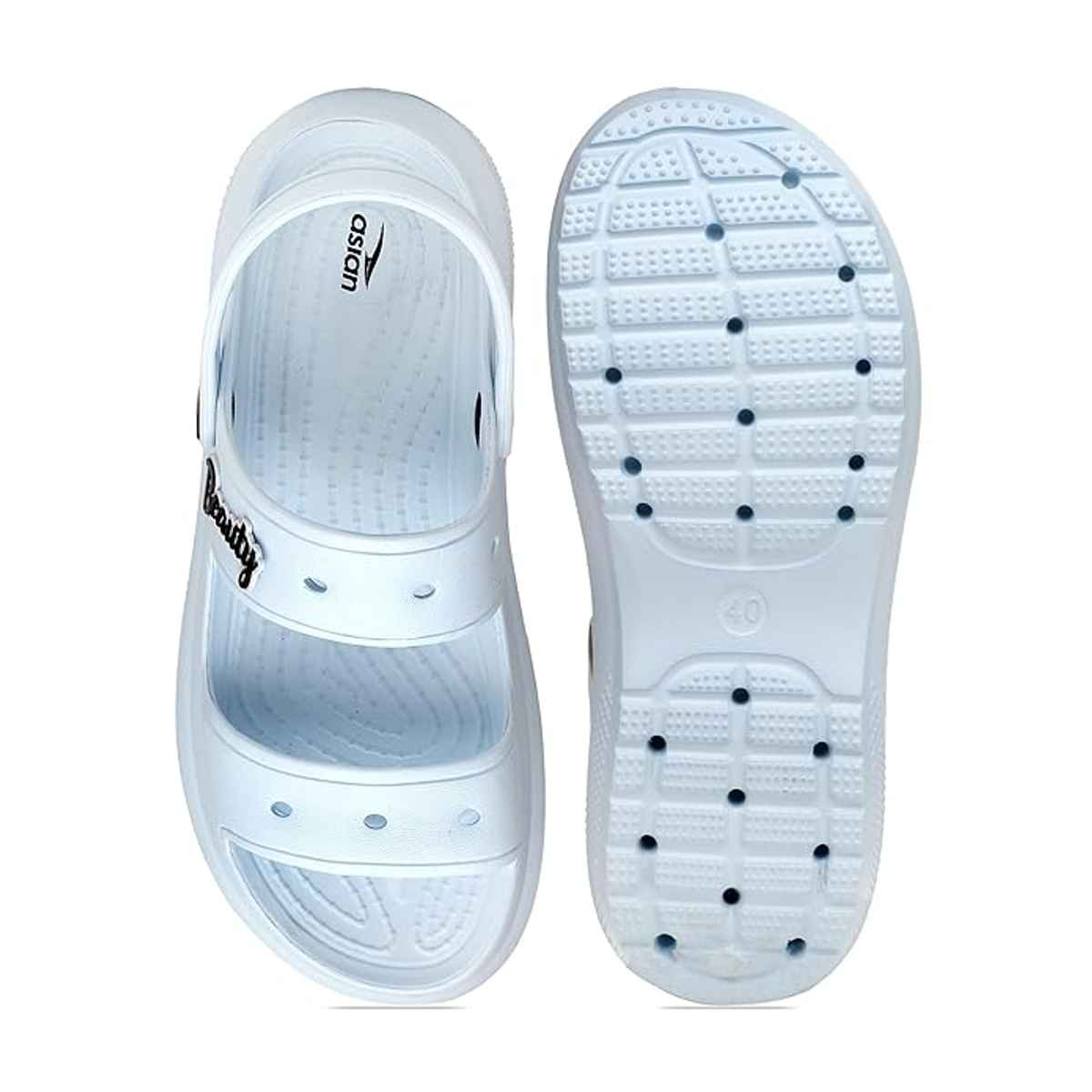 Asian Indigo-03 Women Clogs Sky Blue (Size-5)