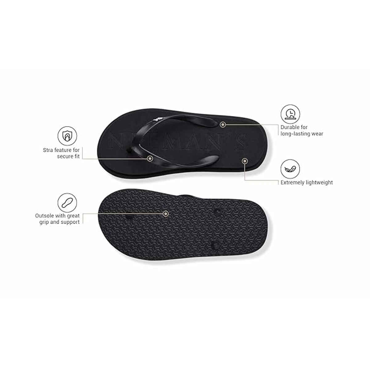 Neemans Unisex Eco Classic Slippers | Black | UK 5