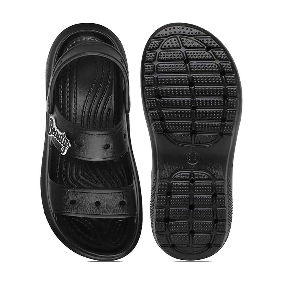 Asian Indigo-03 Women Clogs Black (Size-5)