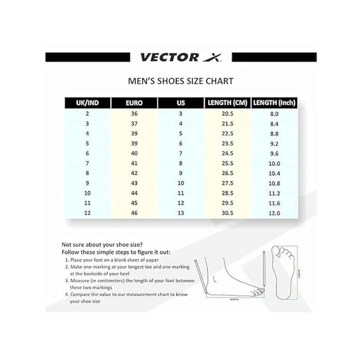 Vector X Unisex CS-2100 Badminton and Tennis Court Shoes | Black-White - Size 10