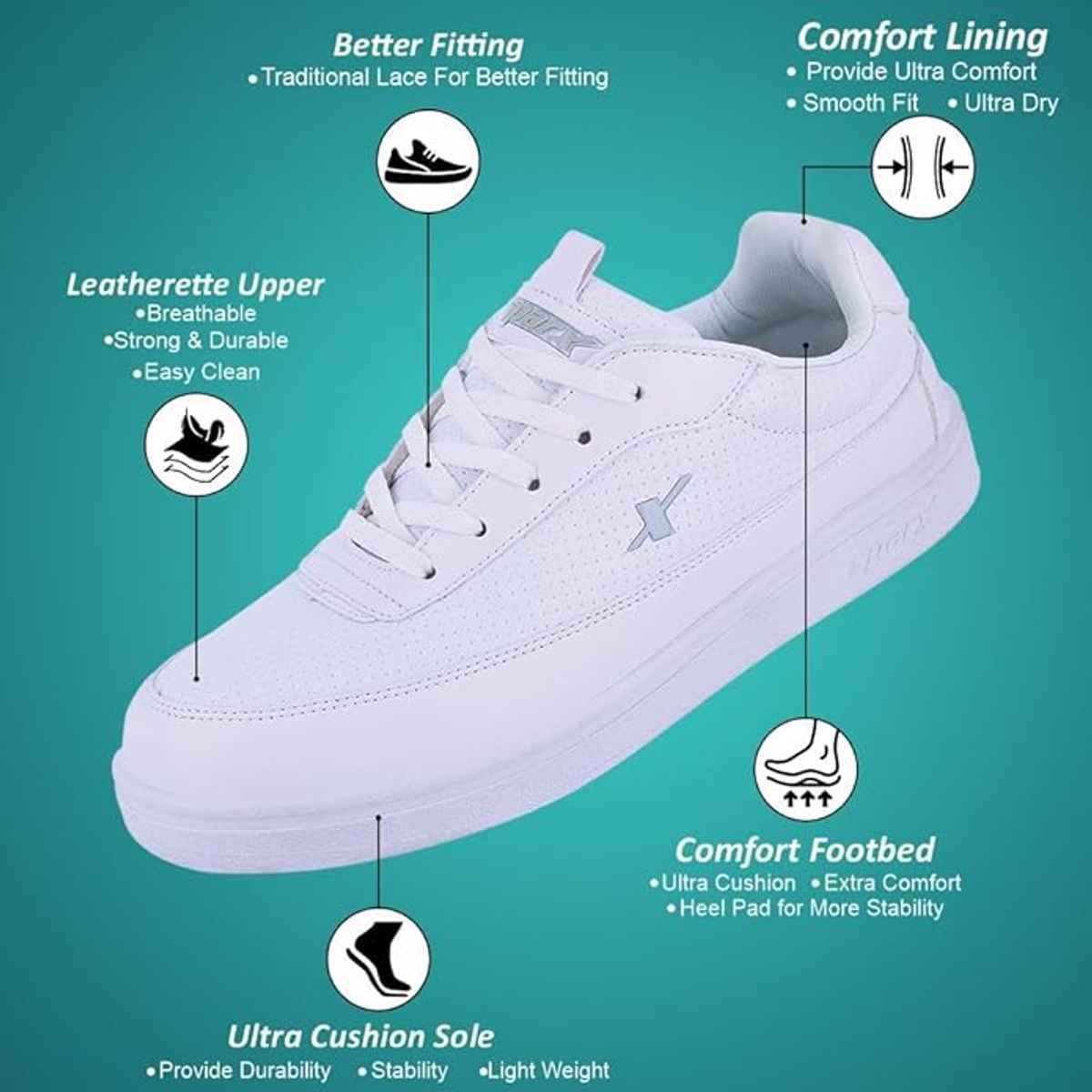 Sparx Casual shoe SM-734 White For Men - 7