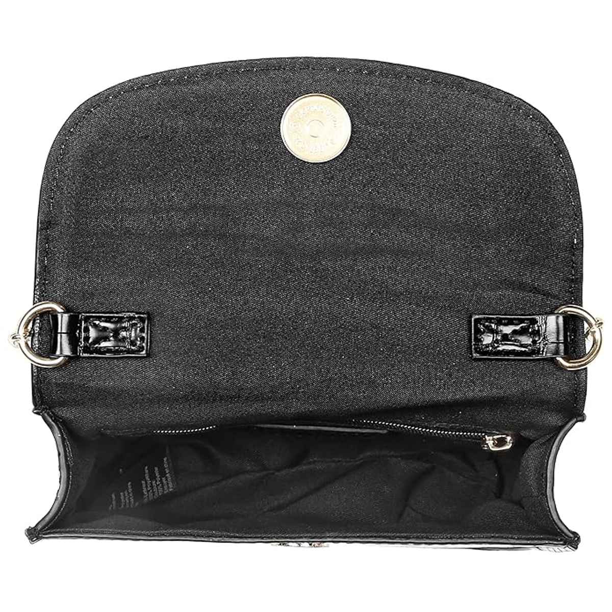 Accessorize London Women's Mini Purse Sling Bag | Faux Leather - Black