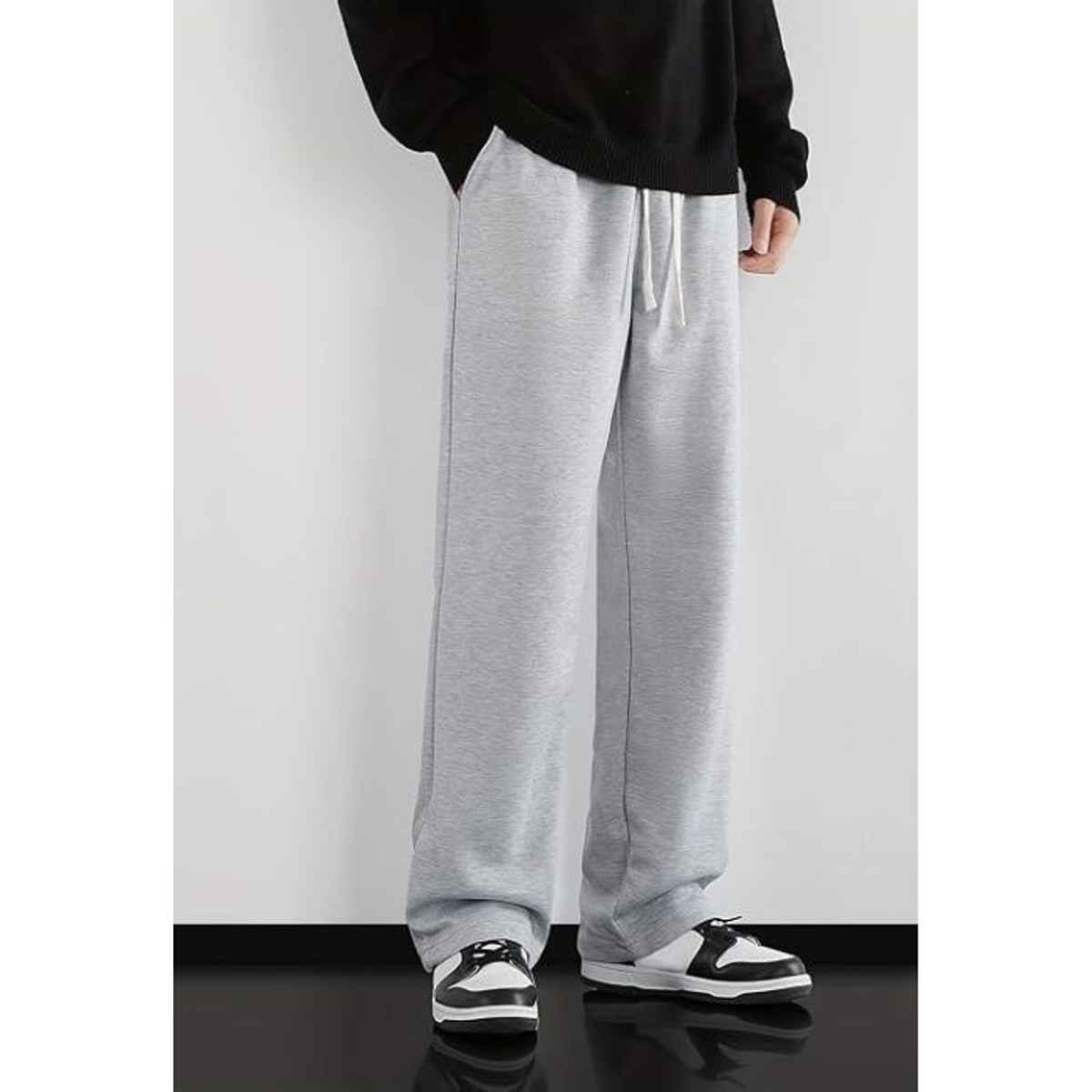 Springman Men's Solid Cotton Rich French Terry Baggy Track Pant | Grey - L
