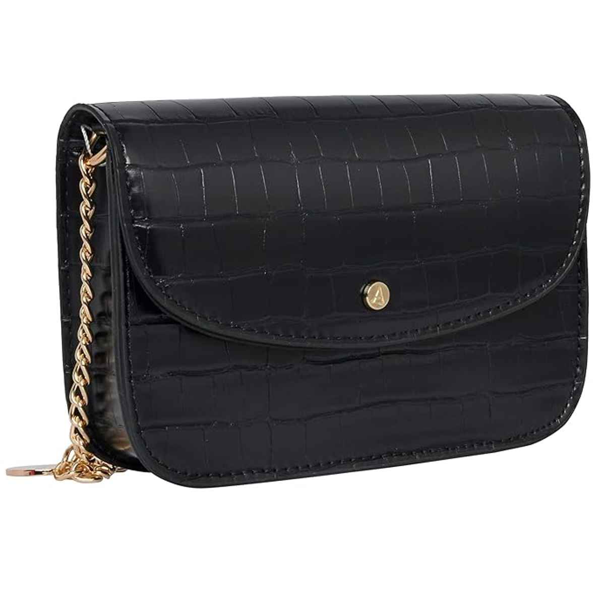 Accessorize London Women's Mini Purse Sling Bag | Faux Leather - Black